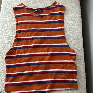 Zara stripe sleeveless crop top